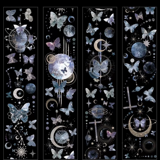 Stars, Moon, Dreams and Butterflies Film Tape with laser silver accents